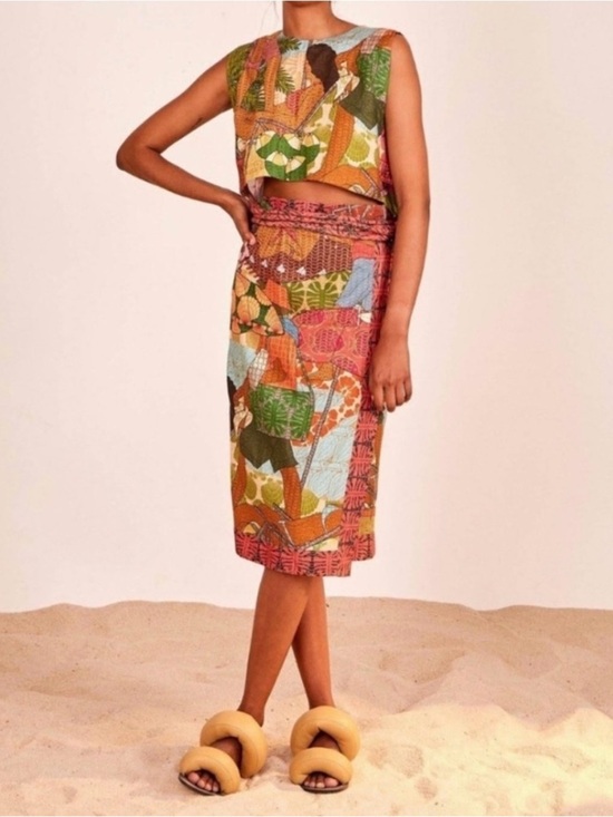 FARM Rio Dresses & Skirts - NWT Farm Rio Beach Desire Linen Tropical Skirt Wrap Medium